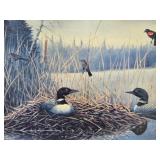 Framed Signed Numbered Print by Les Kouba - "May in Minnesota" w/Loons