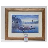 Framed Signed Numbered Print by Les Kouba - "May in Minnesota" w/Loons