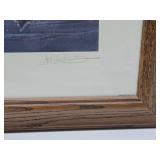 Framed Signed Numbered Print by Les Kouba - "Mallards on Ice"