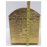 Vintage Textured Gold Metal Treasure chest Type Box