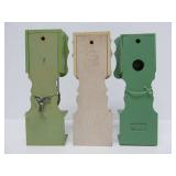 3 Vintage West German Miniature Handpainted Grandfather Clocks - Approx 9" tall