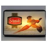 Working Vintage Lighted SCHMIDT BEER Advertising Sign w/Pheasant