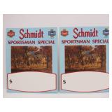 Group of Vintage SCHMIDT BEER Advertising Carboard Signs & other Items