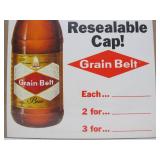 NOS Vintage GRAIN BELT Advertising Beer Sign Poster