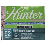 New Unused HUNTER 52" Tustin Brushed Nickel Ceiling Fan