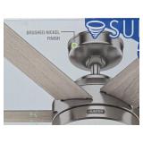New Unused HUNTER 52" Tustin Brushed Nickel Ceiling Fan