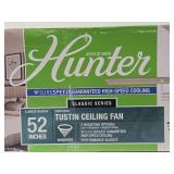New Unused HUNTER 52" Tustin Brushed Nickel Ceiling Fan