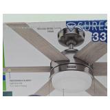 New Unused HUNTER 52" Tustin Brushed Nickel Ceiling Fan
