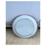 1950s 19" ATOMIC Mid Century Metal Round Serving Tray BBQ Grill Design