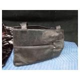 Wilson leather purse, black/purple bag, Poodle purse, vintage Ande