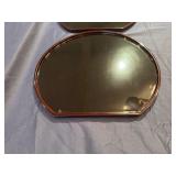 Decorative Half Moon Black Lacquer Trays 14 1/2" x 13"