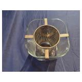 Orrefors Sweden Crystal Wine Chiller with Stainless Steel Insert.  Helena Model 7" x 7" x 8"T
