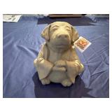 Meditative Zen Dog Stone Statue, Loyalty 5" x 6"