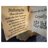 Meditative Zen Dog Stone Statue, Loyalty 5" x 6"
