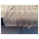 Beautiful Vintage Cream and Beige Hand Crotched Tablecloths (Cream - ~60" x 114", Beige - ~ 64" x 124"