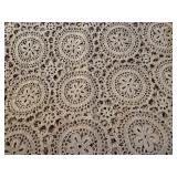 Beautiful Vintage Cream and Beige Hand Crotched Tablecloths (Cream - ~60" x 114", Beige - ~ 64" x 124"