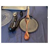 Unique Koa Wood Golf Club Wine Stand, The Rock 10" Non-Stick Crepe Pan, Baking Tray, Vintage Shooting Star Serving Dish