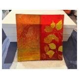 Prima Donna Decoupage Gold Leaf Designer Platter 14" Square