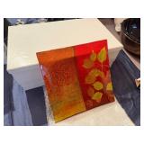 Prima Donna Decoupage Gold Leaf Designer Platter 14" Square