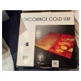 Prima Donna Decoupage Gold Leaf Designer Platter 14" Square