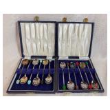 Two Vintage Sets of Demitasse Coffee Bean Spoons (EPNS) Circa 1900-1940