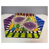 Studio Design Works Hexagonal Hand-Painted Decorative Plate or Platter. 18.5"