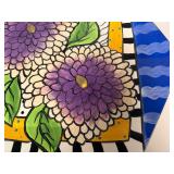 Studio Design Works Hexagonal Hand-Painted Decorative Plate or Platter. 18.5"