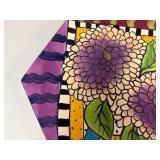 Studio Design Works Hexagonal Hand-Painted Decorative Plate or Platter. 18.5"