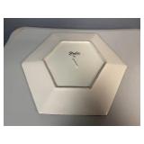 Studio Design Works Hexagonal Hand-Painted Decorative Plate or Platter. 18.5"