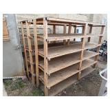 Pair of Wooden Shelves 96" Long x 24" Deep x 72 1/2" Tall