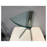 Vintage Mid Century Modern Polished Steel and Glass Table 18" x 11 1/4" x 20"