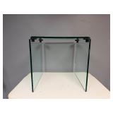 Mid Century Modern Glass Waterfall Side Table 17" x 16" x 16 1/2"