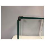 Mid Century Modern Glass Waterfall Side Table 17" x 16" x 16 1/2"