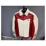 Red/Cream Leather Biker