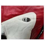 Red/Cream Leather Biker