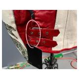 Red/Cream Leather Biker