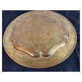 Vintage Intricate Etched Brass Arabic Tray for Serving or Display 15 1/2"