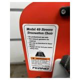 MSRP $4000 Ferno Model 49 Sirocco Evacuation Stair Chair Wheel Assisted Patient Transport Folds Compact Heavy Duty Metal Frame Multi Strap Restraints Telescoping Handles Perfect For EMS Fire Rescue Ho
