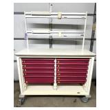 MSRP $8,500 – Herman Miller Healthcare Modular Drawer Storage Cart, Double-Wide Rolling Supply Cabinet w/ 13 Drawers for Clinics Craft Studios Fish Houses Tool Storage