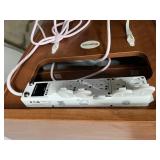 Medical Wooden Rolling Equipment Cart Cabinet w/ Built-In Power Strip 3 Drawers + Pull Out Work Trays Smooth Casters Great For holding monitors, machines, cords & supplies
