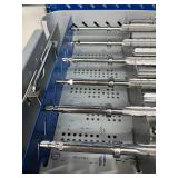 MSRP $1,500 Osteonics Axial Tapered Reamer Set. Precision "drill bits" used to shape bone for joint implants- Durable stainless steel, includes sterilization case, and ensures a perfect implant fit.