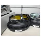 Lot of 4 Laser Safety Glasses -premium brands like NoIR & Phillips. These goggles block harmful invisible light, keeping eyes safe during DIY laser work. Features mixed protection levels & cas