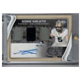 George Karlaftis Purdue Triple Jersey Swatch Auto #/199