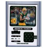 Christian Watson RC Jersey , Rookie and Insert Cards - Three Card Lot