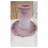 Fenton Burmese Fairy Lamp and Vintage Glasssware
