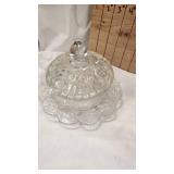Fenton Burmese Fairy Lamp and Vintage Glasssware