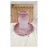 Fenton Burmese Fairy Lamp and Vintage Glasssware