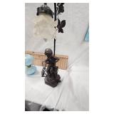 Mary Gregory Vase, Mini Oil Lamp, Bird Feeder