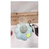 Mary Gregory Vase, Mini Oil Lamp, Bird Feeder