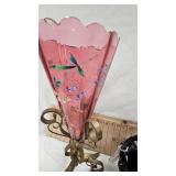 Hand Painted Fenton Glass Basket as Pictured